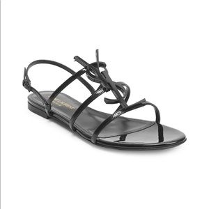 YSL Cassandra Patent Leather Slingback Sandals